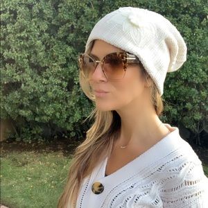 Cream Beanie hat